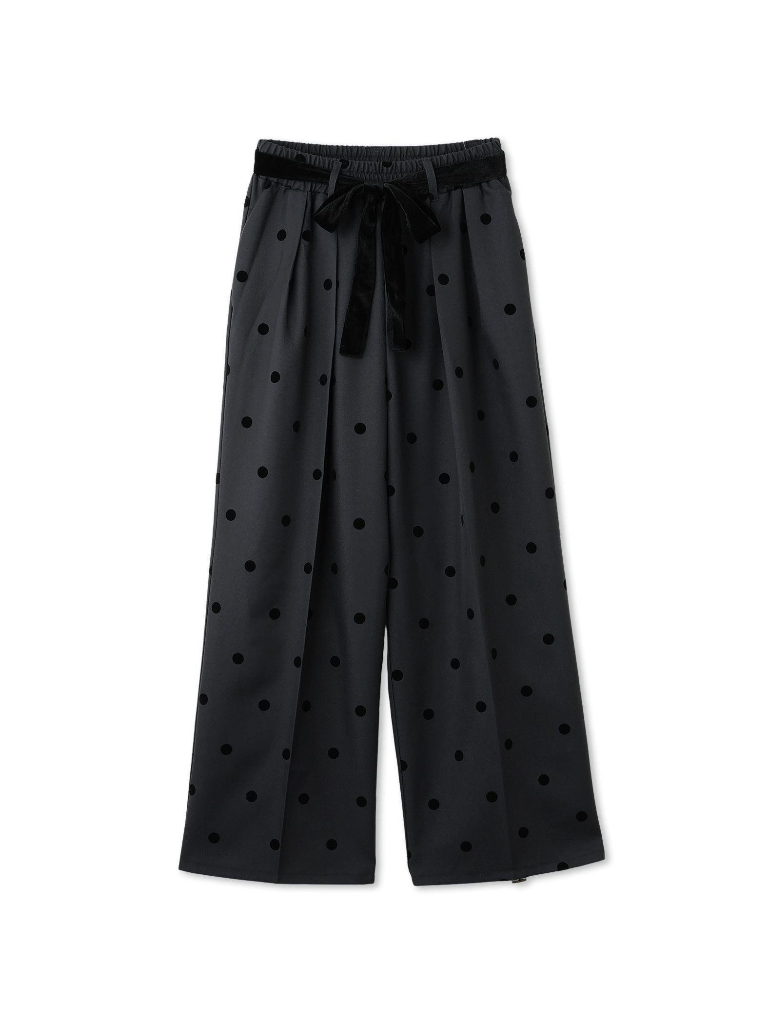 フロッキードットイージーワイドパンツ≪手洗い可能≫