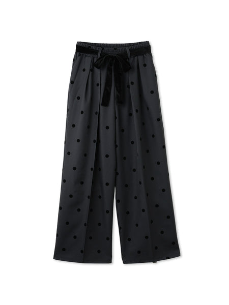 フロッキードットイージーワイドパンツ≪手洗い可能≫