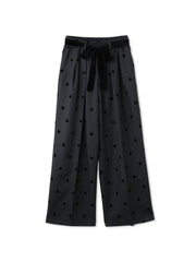 フロッキードットイージーワイドパンツ≪手洗い可能≫