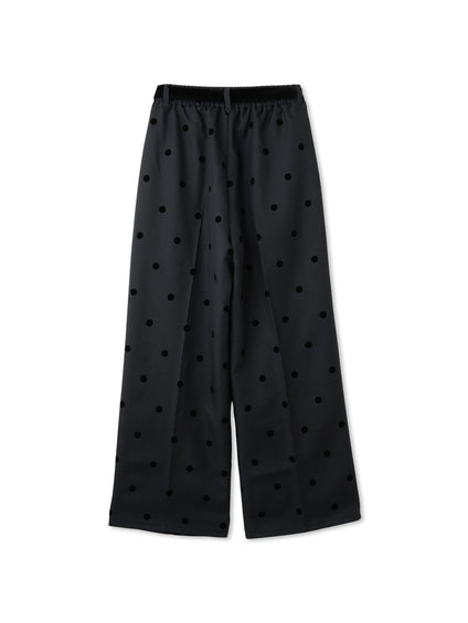 フロッキードットイージーワイドパンツ≪手洗い可能≫