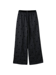 フロッキードットイージーワイドパンツ≪手洗い可能≫