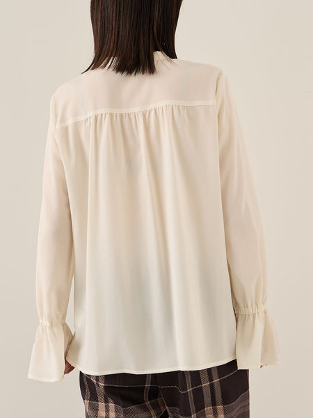 ポライトジョーゼットフリルブラウス≪手洗い可能≫