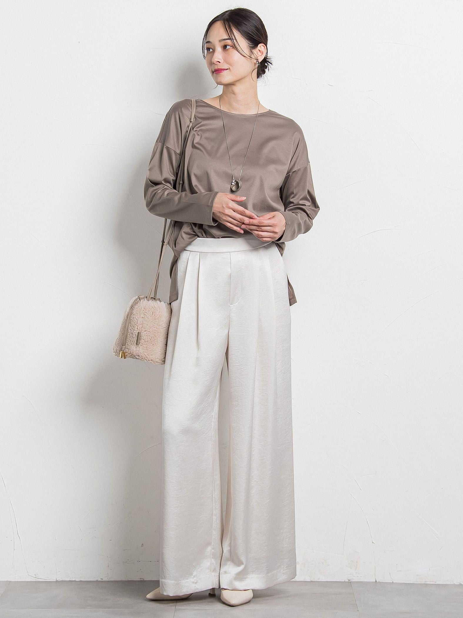 カリーヌサテンパンツ≪洗える≫