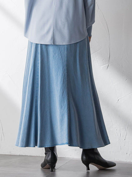 【40周年限定】カラーデニムセミフレアスカート