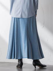 【40周年限定】カラーデニムセミフレアスカート
