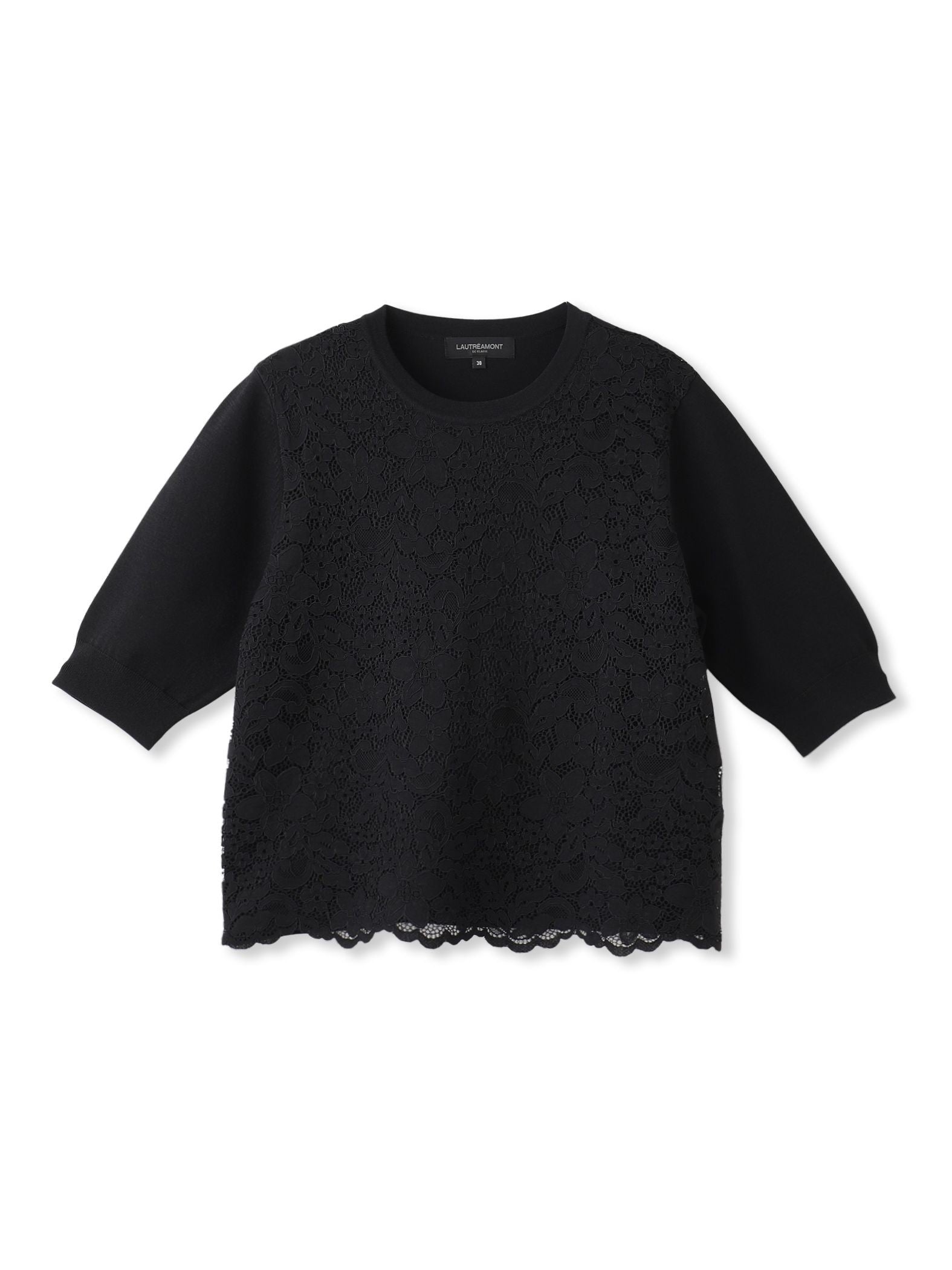 ボタニカルレース×ニットプルオーバー