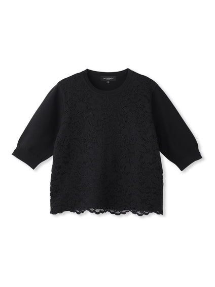 ボタニカルレース×ニットプルオーバー