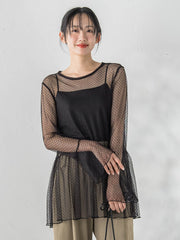チュールドットチュニックプルオーバー≪洗濯機で洗える≫