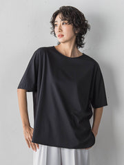 バックサテン切り替えスムースカットソー