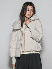 袖口リブシームレスダウンジャケット