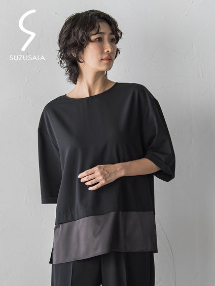 【選べるSETUP】SUZUSALA裾切り替えブラウス