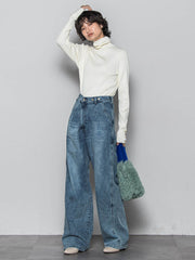 リブタートルニットプルオーバー≪手洗い可能≫