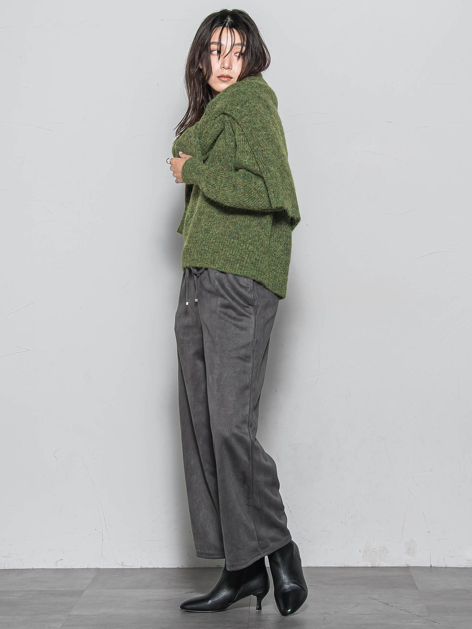 フラッフィークルーネックニット≪手洗い可能≫