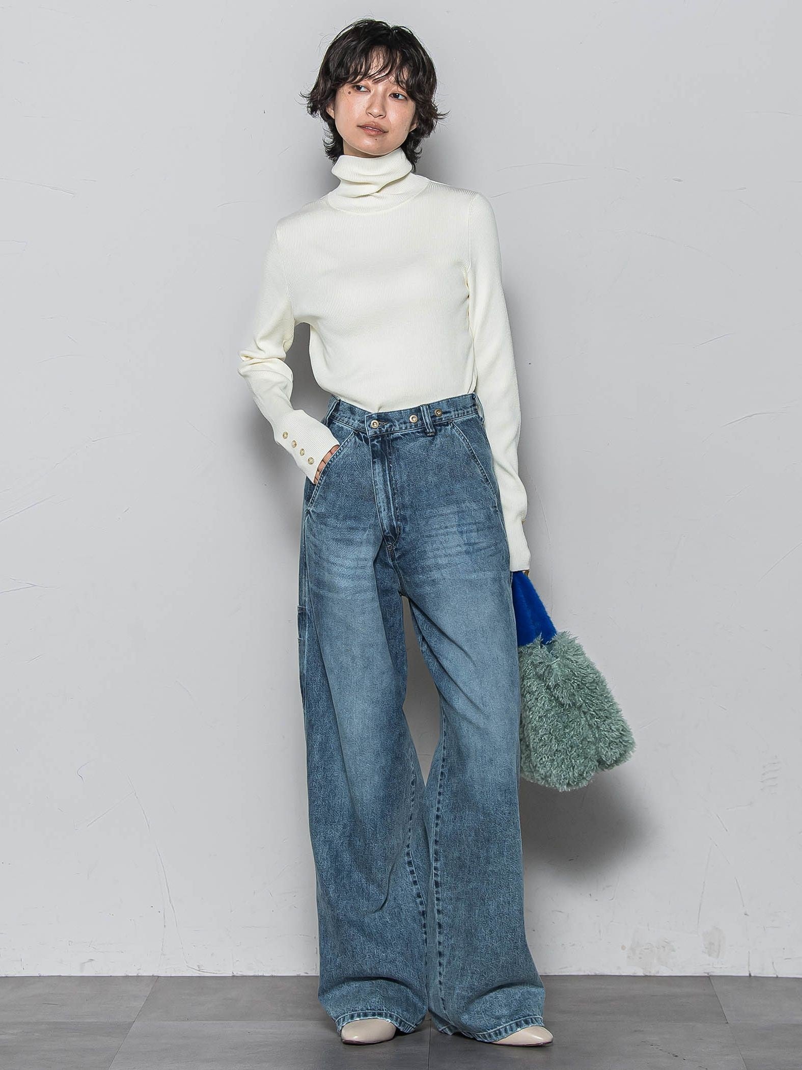 リブタートルニットプルオーバー≪手洗い可能≫