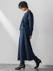 軽量ボンディングスカートセットアップ≪洗濯機で洗える≫