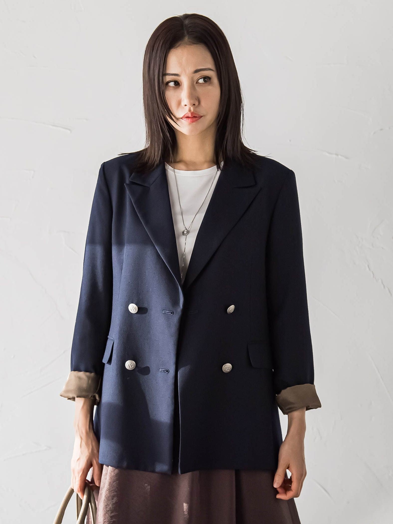 【受注会限定】リネンブレンド テーラードダブルブレストジャケット