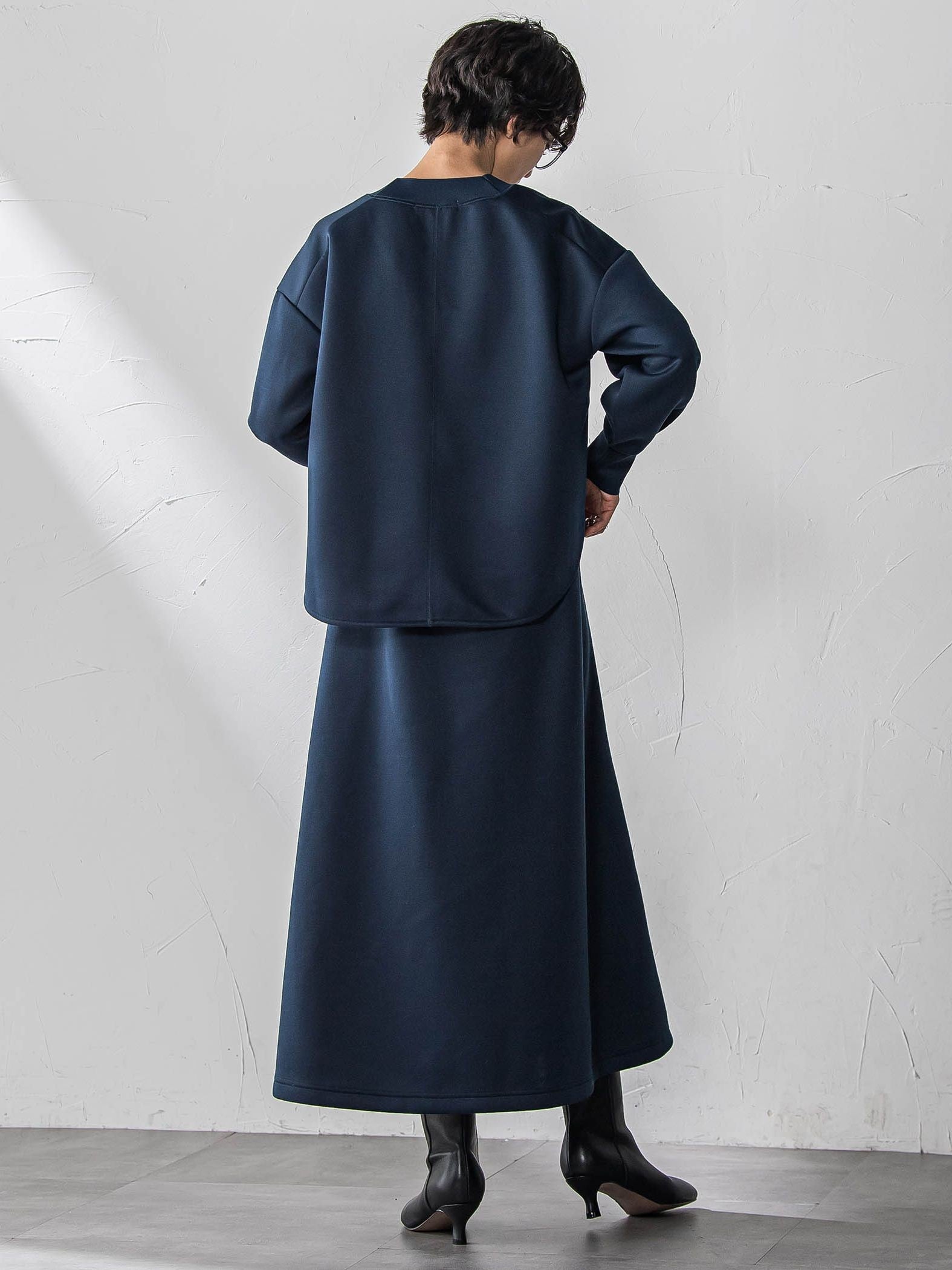 軽量ボンディングスカートセットアップ≪洗濯機で洗える≫