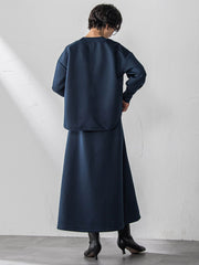 軽量ボンディングスカートセットアップ≪洗濯機で洗える≫