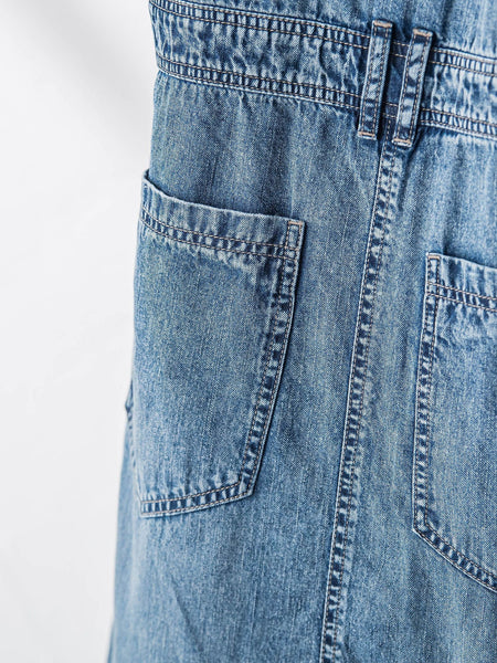 デニムバンドカラーシャツワンピース