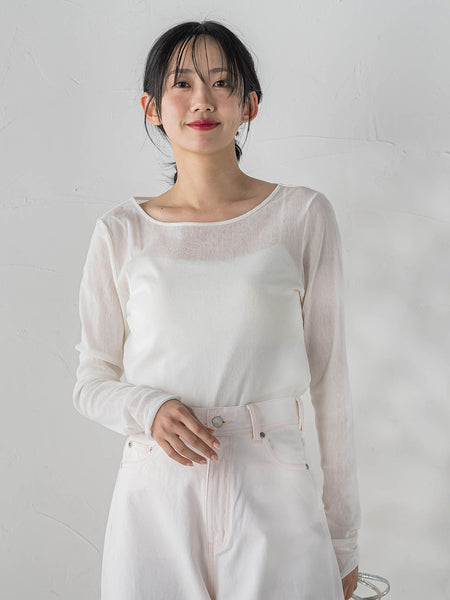 コットンサラチュールカットソー