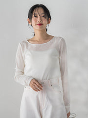 コットンサラチュールカットソー