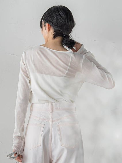 コットンサラチュールカットソー