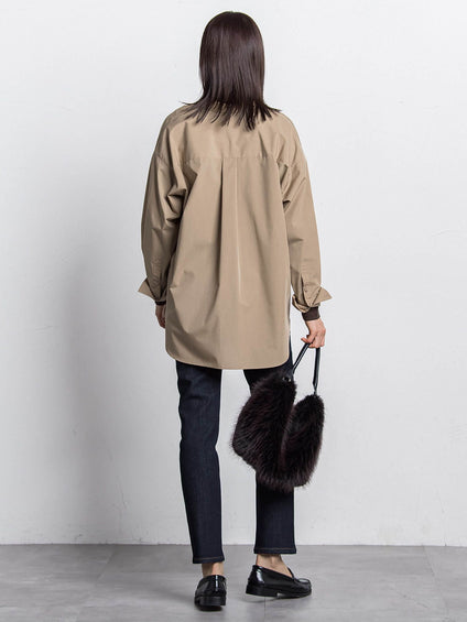 オーバーサイズシャツブラウス ≪洗濯機で洗える≫