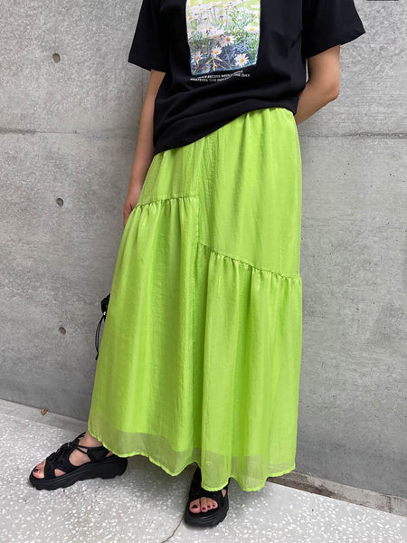 ENIM BY VICKY】箔プリントギャザーデザインスカート《手洗い可能