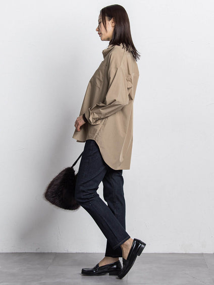 オーバーサイズシャツブラウス ≪洗濯機で洗える≫