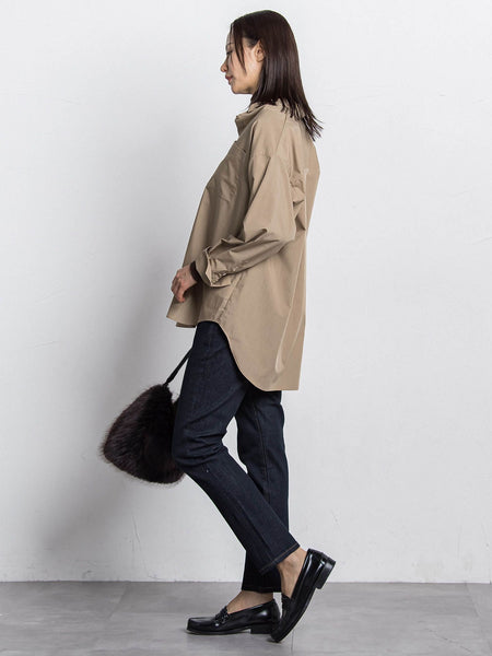 オーバーサイズシャツブラウス ≪洗濯機で洗える≫