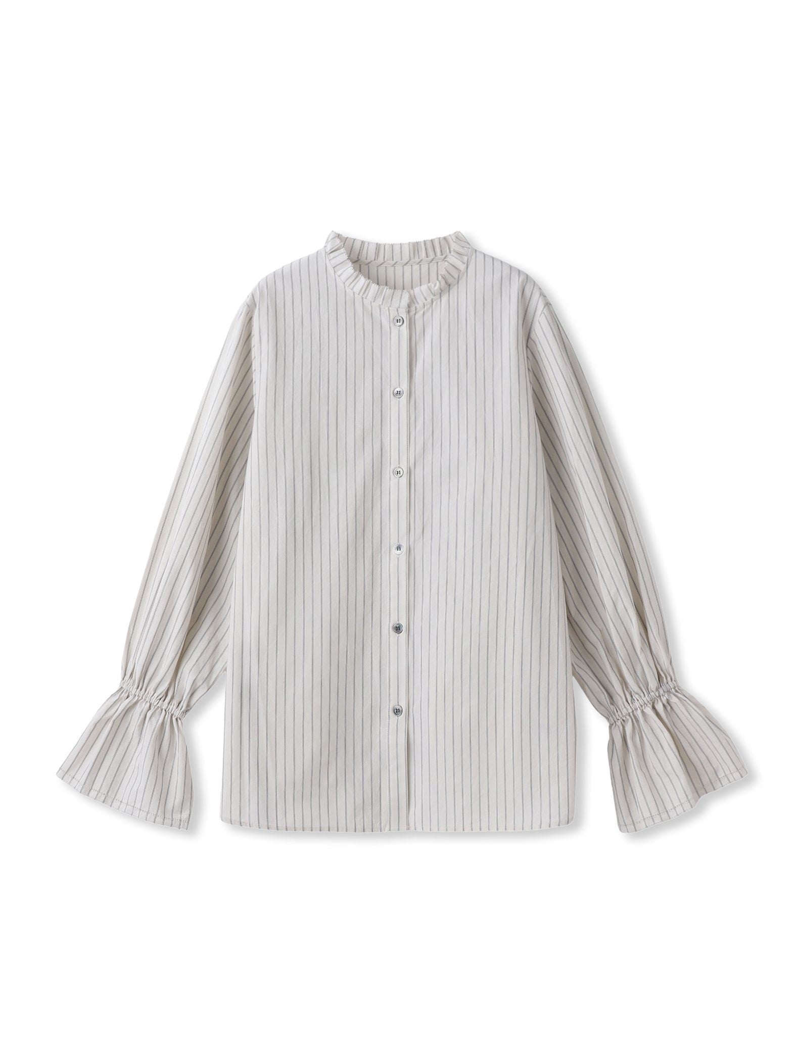 襟フリルブラウス≪洗濯機で洗える≫