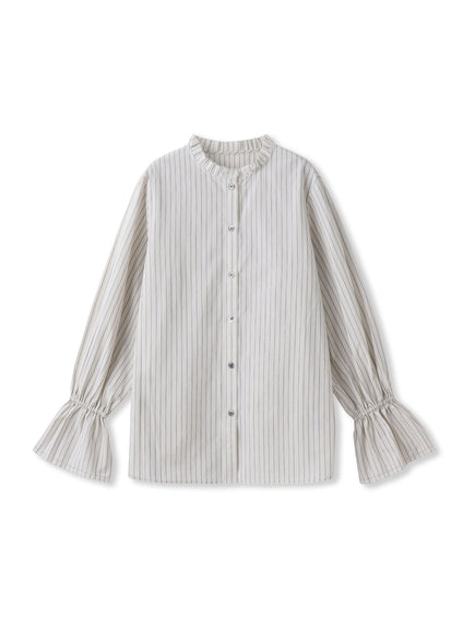 襟フリルブラウス≪洗濯機で洗える≫