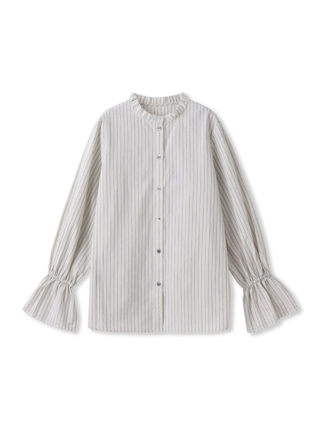 襟フリルブラウス≪洗濯機で洗える≫