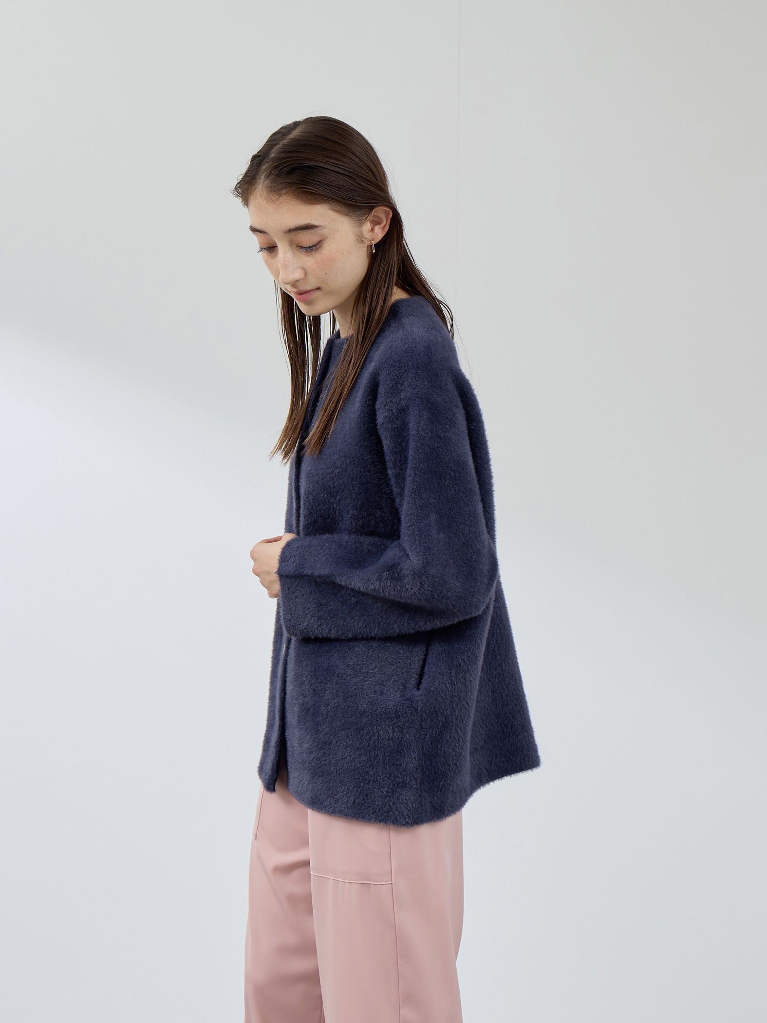 フェレットタッチWフェイスニットジャケット≪手洗い可能≫