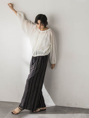 【40周年限定】スパンコール刺繍イージーワイドパンツ