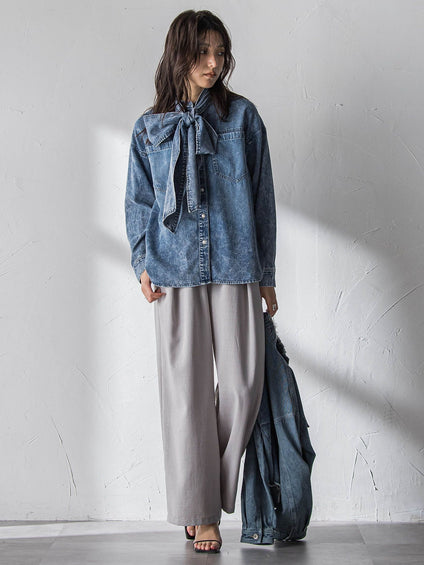 【一瞬で楽とキレイを叶える】タンブラーオックスイージーワイドパンツ≪手洗い可能≫