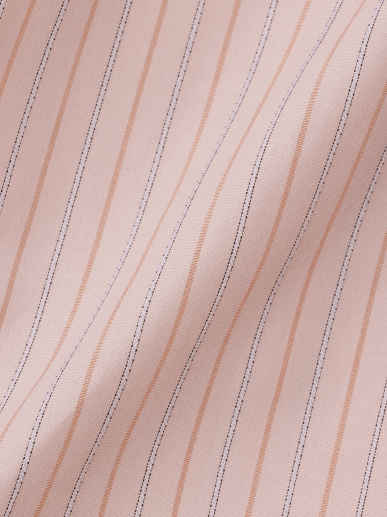 《きちんと映え》ストライプウエストタックシャツ