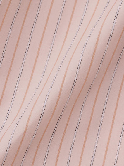 《きちんと映え》ストライプウエストタックシャツ