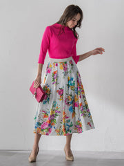 ビッグフラワーブーケスカート