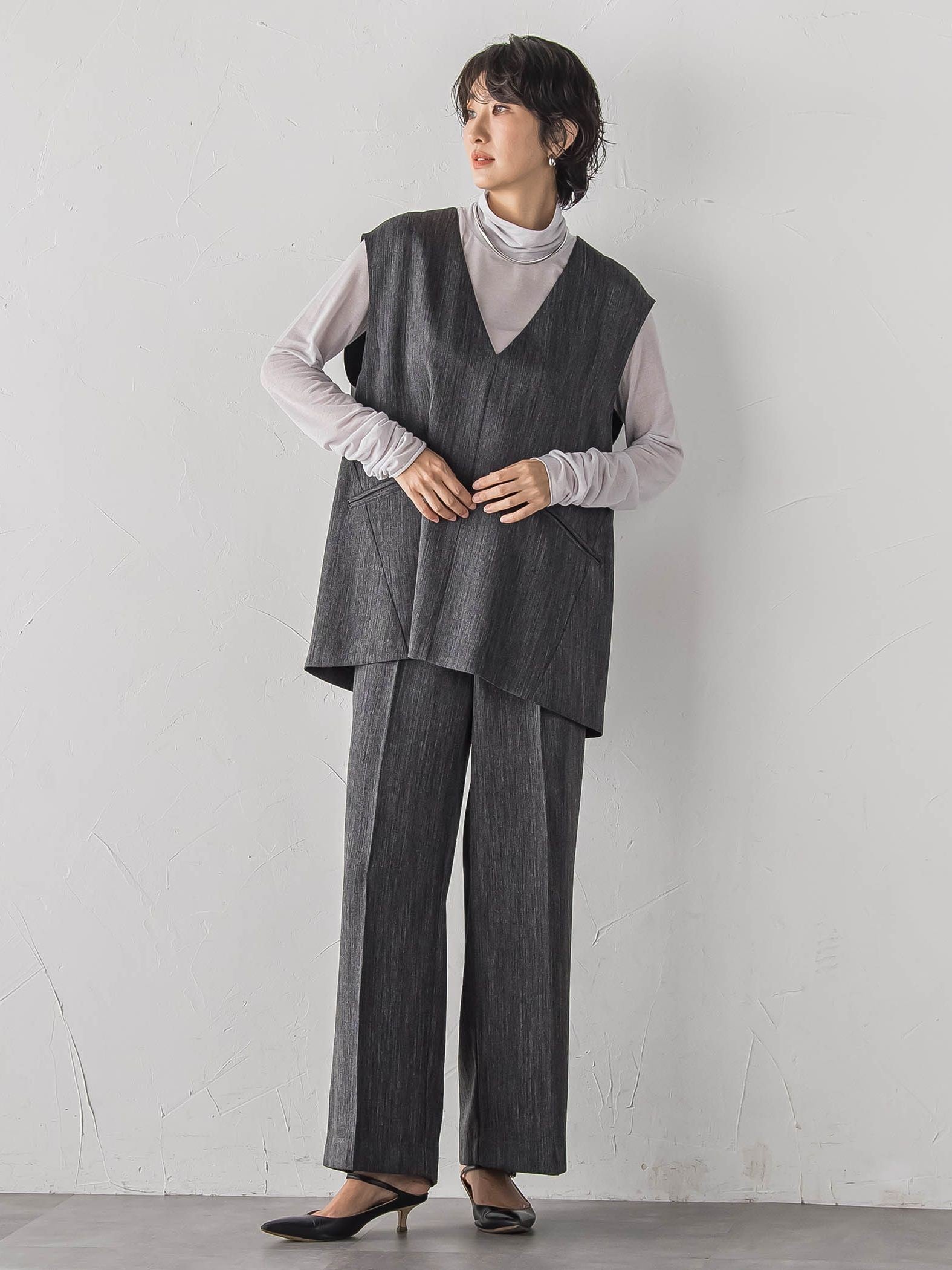 【大きいサイズ/受注会限定】カシミヤシルクシアージャージカットソー