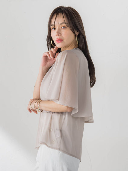 トリコットシフォンカットソー