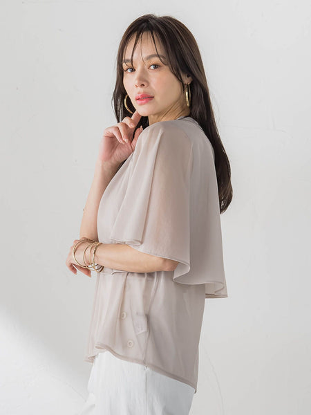 トリコットシフォンカットソー