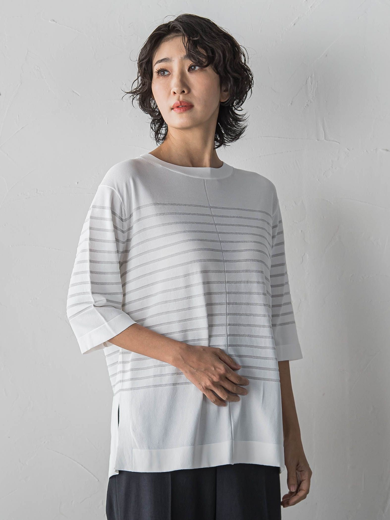 ボーダーTシャツニット