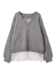 アルパカタッチ*レースVネックPO