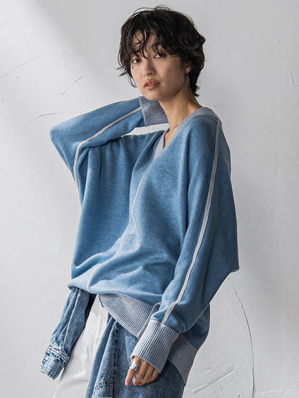 【新色追加】今日の気分で着回せるリバーシブルニット≪手洗い可能≫