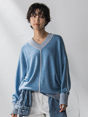【新色追加】今日の気分で着回せるリバーシブルニット≪手洗い可能≫