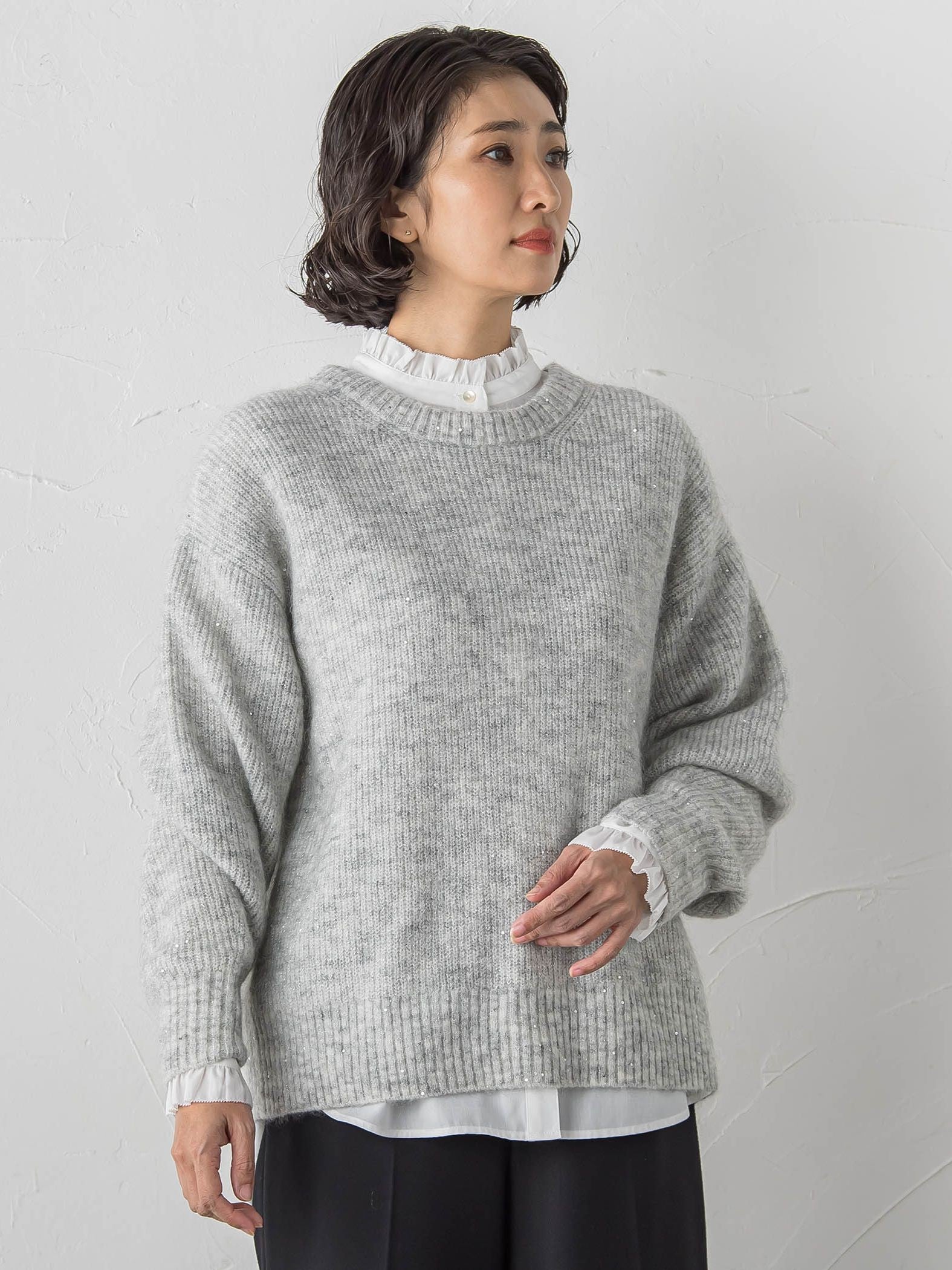 モヘヤスパンコールニット