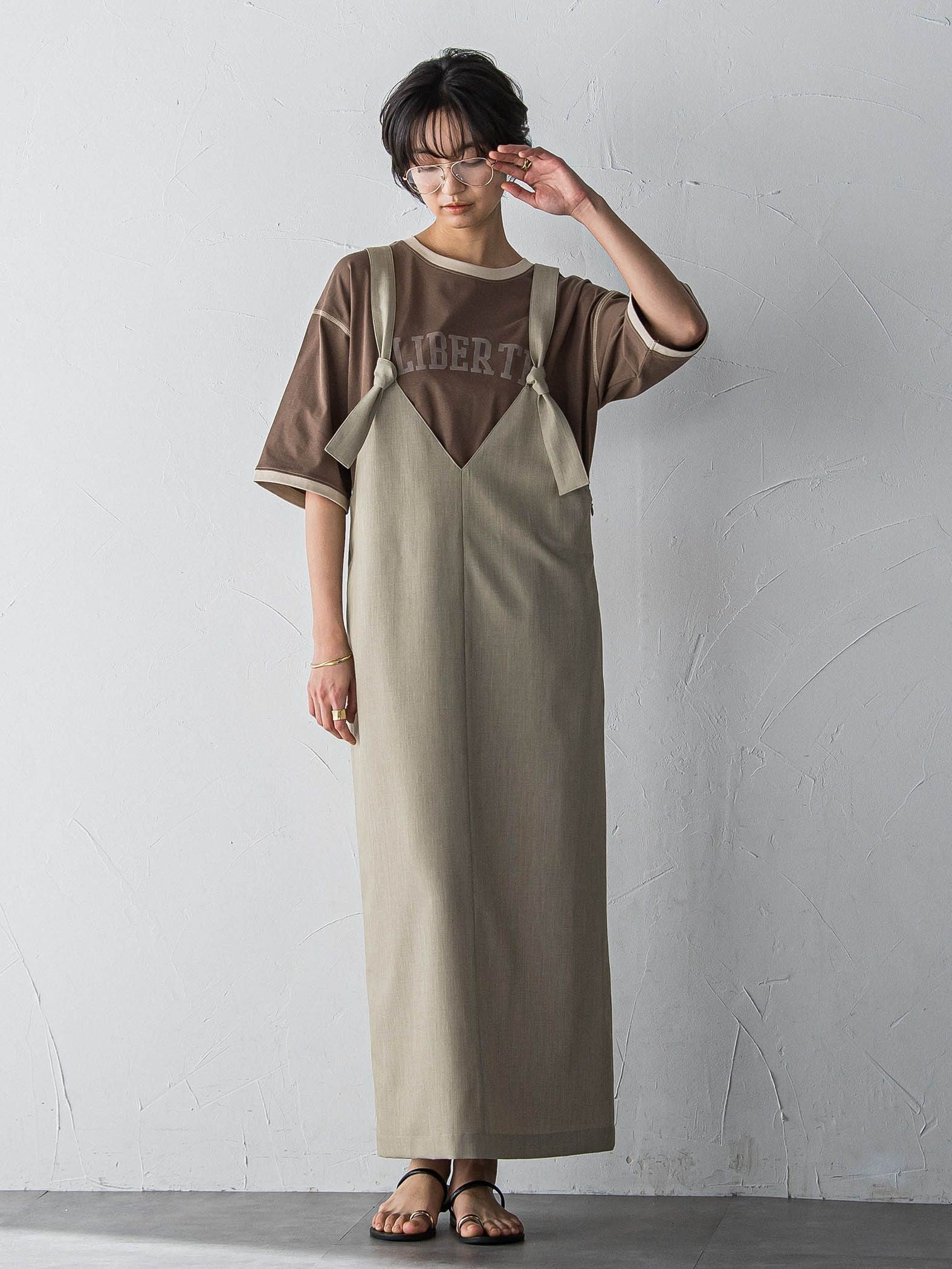 バイカラーパイピングロゴTシャツ≪手洗い可能≫