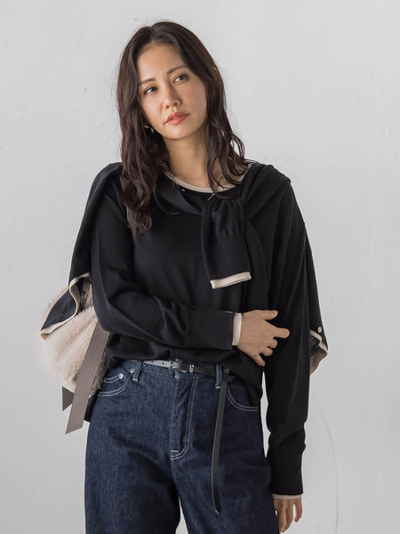 【美人ニット】クルーネックプルオーバー