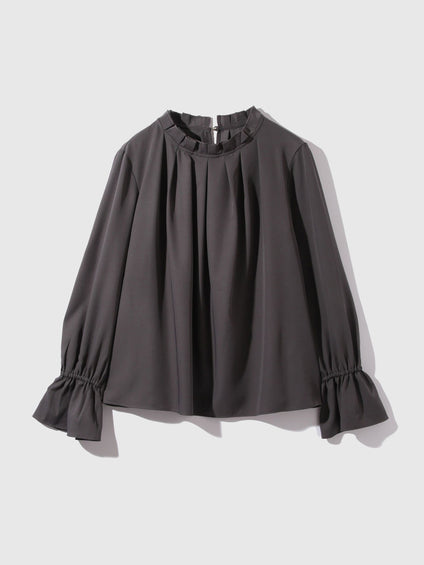 エステールギャバジンハイネックブラウス≪手洗い可能≫